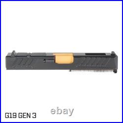 DD Complete Slide for Glock 19 Gen 3 Staccato Style Slide PVD Gold Barrel