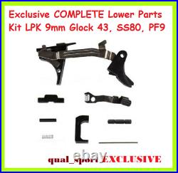 Exclusive COMPLETE Lower Parts Kit LPK 9mm Glock 43, SS80, PF9