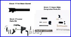 For Glock 17 Gen 3 9mm Barrel + Upper Completion Kit + Lower Parts Kit Poly 80