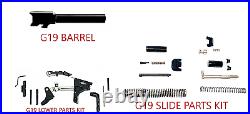 For Glock 19 Gen 3 9 mm Barrel + Upper Completion Kit + Lower Parts Kit Poly 80
