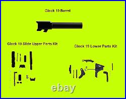 For Glock 19 Gen 3 9mm Barrel + Upper Slide Completion Kit + Lower Parts Kit G19