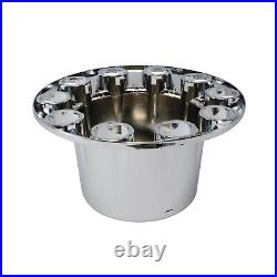 For Semi Truck 33mm Thread-on Nut Covers ABS Chrome Complete Axle Cover Kit