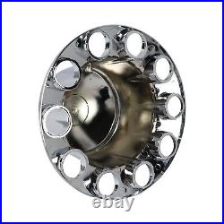 For Semi Truck 33mm Thread-on Nut Covers ABS Chrome Complete Axle Cover Kit