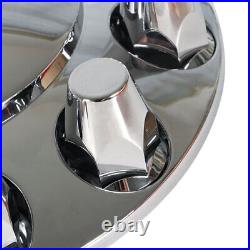 Front & Rear Complete Chrome Hub Cover Semi Truck Wheel Kit Axle Cover 33mm Lug