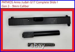GL0CK 17 Gen 3 PATMOS Arms Judah G17 Complete Slide fits 9mm Caliber