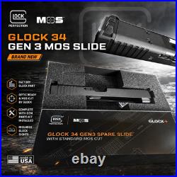 GLOCK OEM BRAND NEW IN BOX 34 G34 Gen 3 MOS Cut Optic Ready Slide COMPLETE UPK