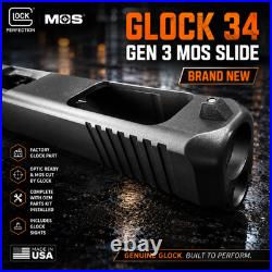 GLOCK OEM BRAND NEW IN BOX 34 G34 Gen 3 MOS Cut Optic Ready Slide COMPLETE UPK
