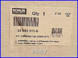 Genuine Kohler KIT, CARBURETOR COMPLETE Part # 24 853 311-S