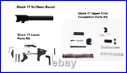 Glock 17 Gen 3 9mm Barrel + Upper Completion Kit + Lower Parts Kit Poly 80
