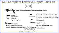 Glock 43/SS80 Complete Upgraded Parts Kit(CPK). Chrome Series. No sights & barrel