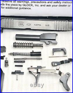 Glock 43x/48/43 NEW Complete OEM Slide/UpperLower Parts Build Kit-P80-PF9SS/SS80