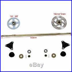 Go Kart Rear Axle Kit Hub Complete T8F Chain Set fit Karting Off-Road Cart Parts