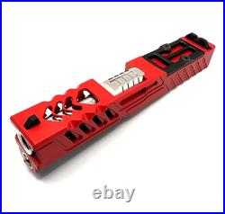 HTA Glock 26 Gen 1-3 Venom Firehouse Red Slide Complete Stainless Barrel RMR Cut