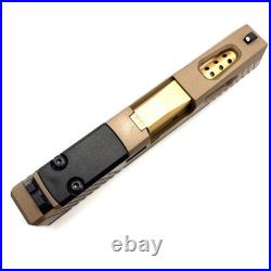HTA Glock 43 43x 48 Complete FDE Reaper Slide RMSc Cut Gold TiN Ported Barrel