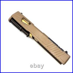 HTA Glock 43 43x 48 Complete FDE Reaper Slide RMSc Cut Gold TiN Ported Barrel