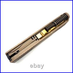 HTA Glock 43 43x 48 Complete FDE Reaper Slide RMSc Cut Gold TiN Ported Barrel