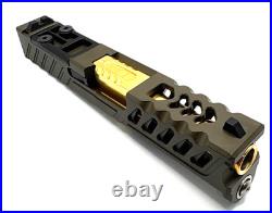 HTA Venom Glock 43 43X OD Green Slide RMSc Cut Gold Ported Barrel Complete Upper