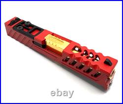 HTA Venom Glock 43 43X Red Slide RMSc Cut Gold Ported Barrel Complete Upper