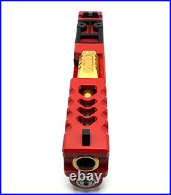 HTA Venom Glock 43 43X Red Slide RMSc Cut Gold Ported Barrel Complete Upper