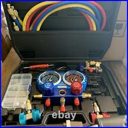 HVAC AUTO AC Repair Complete Tool Kit with 1-Stage 3CFM Vacuum Pump