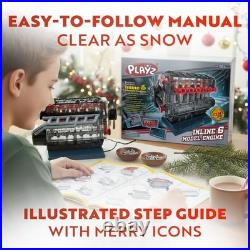Inline 6 Engine Model Kit Build Your Own Working STEM Engine with 230 Parts