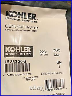 Kohler KIT CARBURETOR COMPLETE part# 16 853 20-S
