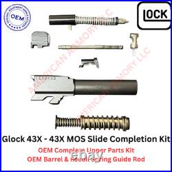 NEW Glock OEM Upper Slide Completion Parts Kit, Barrel, GRS G43 G43X G48 43X 48