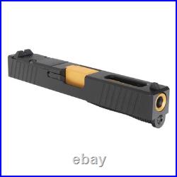 Ported Gold TiN Barrel G19 Gen 1-3 Compatible 9MM Black RMR Complete Slide Kit