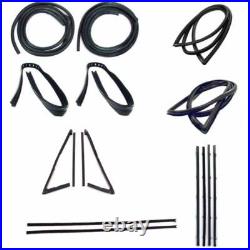 Precision Parts Weatherstrip Kit Complete With Black Windshield/Press-On Door