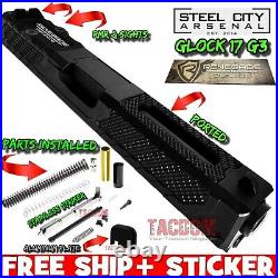 RENEGADE DEFENSE COMPLETE BLACK SLIDE For GLOCK 17 GEN 3 RMR CUT + BARREL SIGHTS
