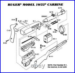 RUGER 10/22 Bolt + Cocking Handle + Trigger Guard+ Trigger Guard Pins. NEW