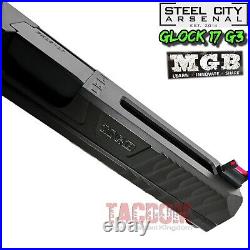 STEEL CITY MGB COMPLETE BLACK SLIDE For GLOCK 17 GEN 3 RMR CUT + BARREL & SIGHTS