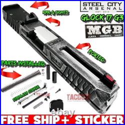 Steel City Arsenal Rare Mgb Complete Battleworn Grey Slide Barrel Glock 17 Gen 3