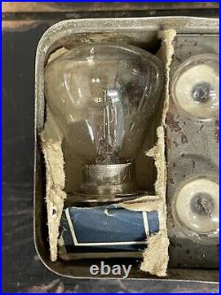 Vintage 1930s Chevrolet Parts Lamp Bulb Kit Complete With Content In Tin Box CLEAN