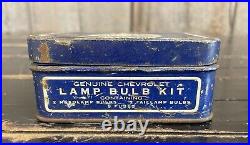 Vintage 1930s Chevrolet Parts Lamp Bulb Kit Complete With Content In Tin Box CLEAN