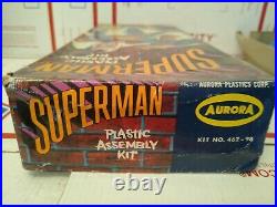 Vintage 1963 AURORA # 462-98 SUPERMAN Plastic Model KIT with BOX Parts Complete