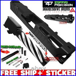 ZAFFIRI COMPLETE BLACK ZPS. 4 SLIDE For GLOCK 19 GEN 3 SPIRAL BARREL UPPER PARTS