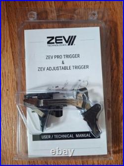 ZEV PRO Flat Face Trigger, Complete Kit for Gen 5 Glock, Black/Red