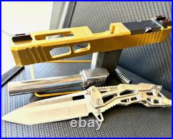 Zaffiri Glock 17 Gen 3 Slide Trijicon RMR Cut Complete Gold G17 Upper FREE KNIFE