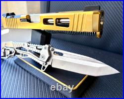 Zaffiri Glock 17 Gen 3 Slide Trijicon RMR Cut Complete Gold G17 Upper FREE KNIFE