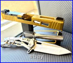 Zaffiri Glock 17 Gen 3 Slide Trijicon RMR Cut Complete Gold G17 Upper FREE KNIFE