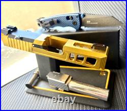 Zaffiri Glock 26 Gen 3 Slide RMR Optics Cut Complete Gold G26 Upper +FREE KNIFE