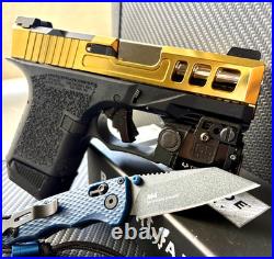 Zaffiri Glock 26 Gen 3 Slide RMR Optics Cut Complete Gold G26 Upper +FREE KNIFE