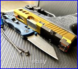 Zaffiri Glock 26 Gen 3 Slide RMR Optics Cut Complete Gold G26 Upper +FREE KNIFE