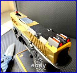 Zaffiri Glock 26 Gen 3 Slide RMR Optics Cut Complete Gold G26 Upper +FREE KNIFE