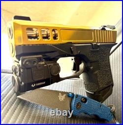 Zaffiri Glock 26 Gen 3 Slide RMR Optics Cut Complete Gold G26 Upper +FREE KNIFE