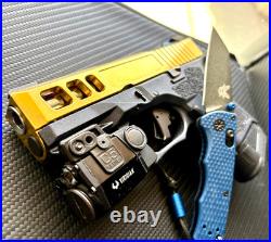 Zaffiri Glock 26 Gen 3 Slide RMR Optics Cut Complete Gold G26 Upper +FREE KNIFE