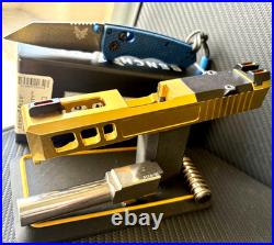 Zaffiri Glock 26 Gen 3 Slide RMR Optics Cut Complete Gold G26 Upper +FREE KNIFE