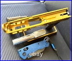Zaffiri Glock 26 Gen 3 Slide RMR Optics Cut Complete Gold G26 Upper +FREE KNIFE